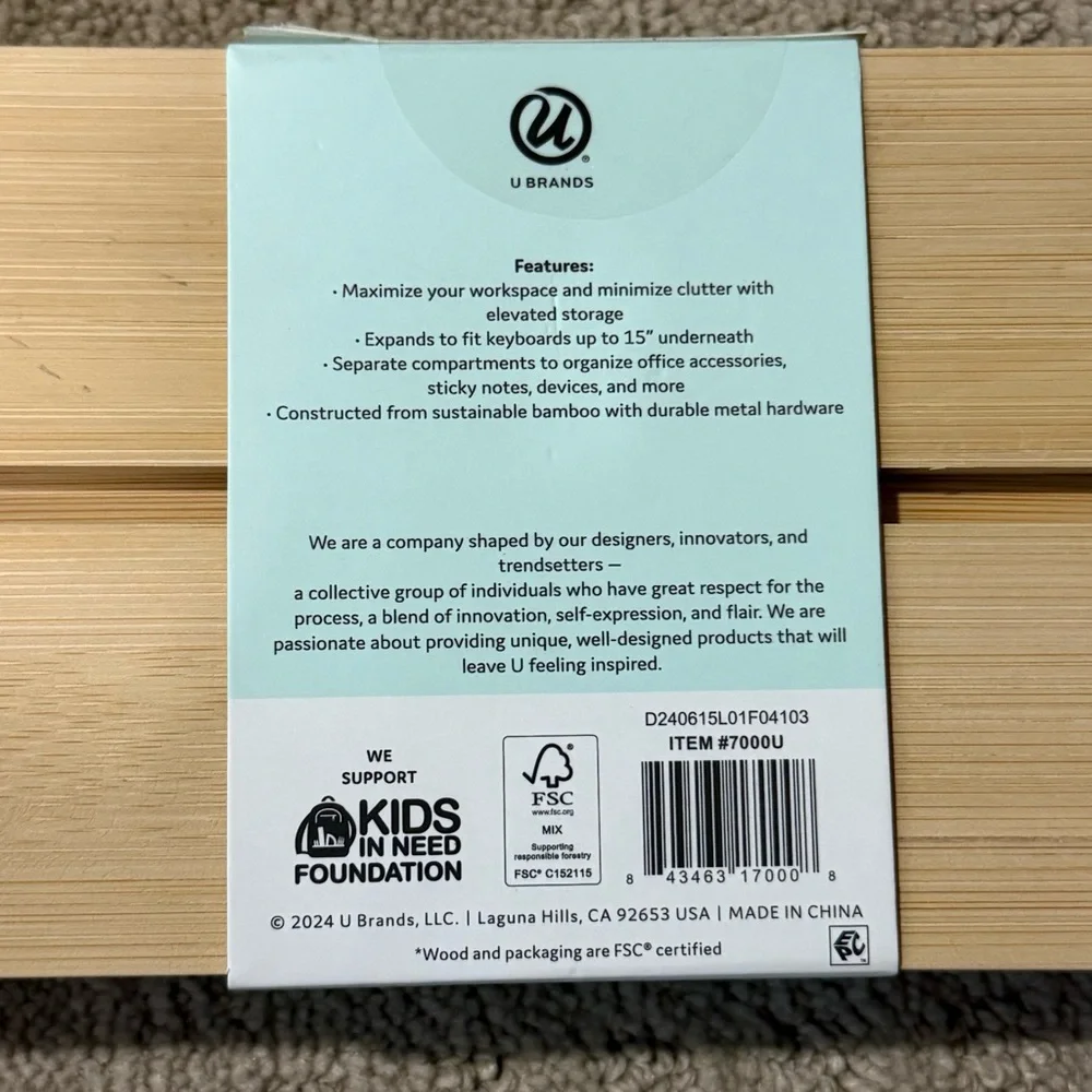 Elegant Bamboo Bath Storage Riser with Black Legs